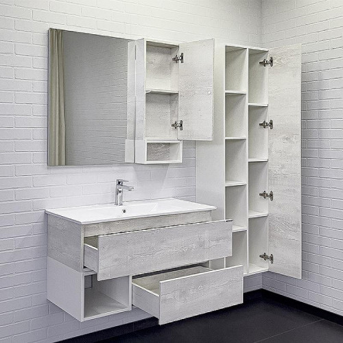 Тумба с раковиной Comforty Турин 90М 00-00014644 подвесная Дуб белый