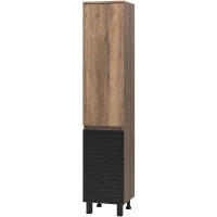 Шкаф пенал Brevita Dakota 35 L DAK-050350-19/02Л Черный кварц Дуб Галифакс олово МДФ / ЛДСП