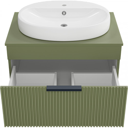 Тумба с раковиной Brevita Enfida 70 УТ000022704 подвесная Зеленая матовая МДФ / ЛДСП