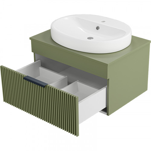 Тумба с раковиной Brevita Enfida 70 УТ000022704 подвесная Зеленая матовая МДФ / ЛДСП