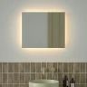 Зеркало Defesto Glow 60х50 DF 2513SH с подсветкой 19W-3000К/с фацетом/Сенсорный выключатель/Теплый белый свет