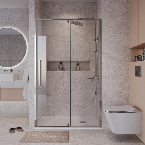 Душевая дверь Niagara Nova 110 NG-66-11A профиль Хром стекло прозрачное