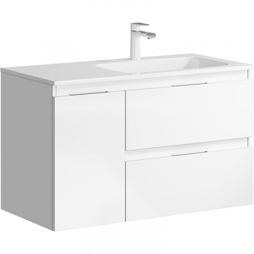 Тумба под раковину Aqwella Accent 90 R ACC0109RW подвесная Белая МДФ / ЛДСП