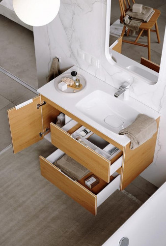 Тумба под раковину Aqwella Accent 90 R ACC0109RW подвесная Белая МДФ / ЛДСП