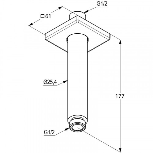 Кронштейн для верхнего душа Kludi A-Qa 6653591-00 Белый Хром латунь на потолок