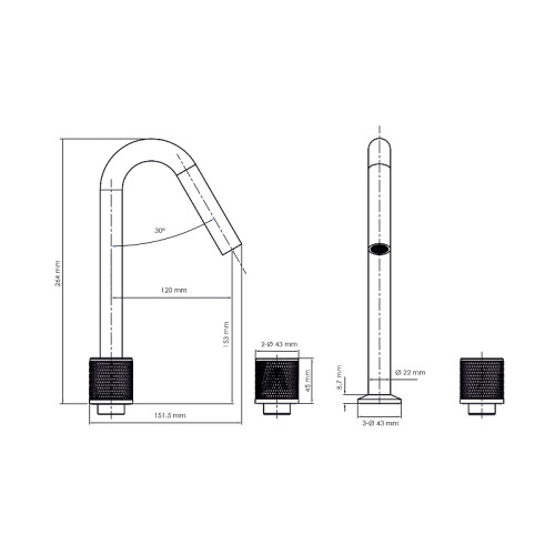 Смеситель для раковины WasserKRAFT Мюриц (Muritz) 9835BG цвет Золото матовое