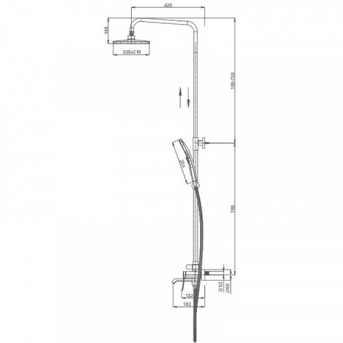Душевая система Splenka S31.24.09 Графит матовый латунь на стену