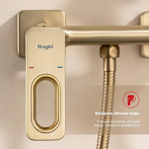 Гигиенический душ со смесителем Raglo R51.51.03 цвет Золото матовое