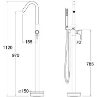 Смеситель для ванны Boch Mann Sella B BM9635 Черный матовый латунь на пол