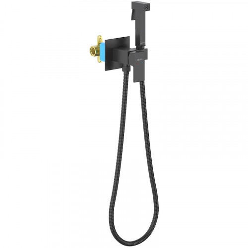 Гигиенический душ со смесителем Aquatek Либра AQ1022MB Черный матовый латунь встраиваемый