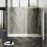 Шторка на ванну Maybah Glass MGV-77-1ш 900x1400 в широком профиле Белый стекло бронзовое матовое
