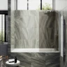 Шторка на ванну Maybah Glass MGV-77-1ш 900x1400 в широком профиле Белый стекло бронзовое матовое