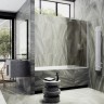Шторка на ванну Maybah Glass MGV-77-1ш 900x1400 в широком профиле Белый стекло бронзовое матовое