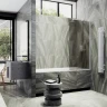 Шторка на ванну Maybah Glass MGV-77-1ш 900x1400 в широком профиле Белый стекло бронзовое матовое