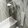 Шторка на ванну Maybah Glass MGV-77-1ш 900x1400 в широком профиле Белый стекло бронзовое матовое