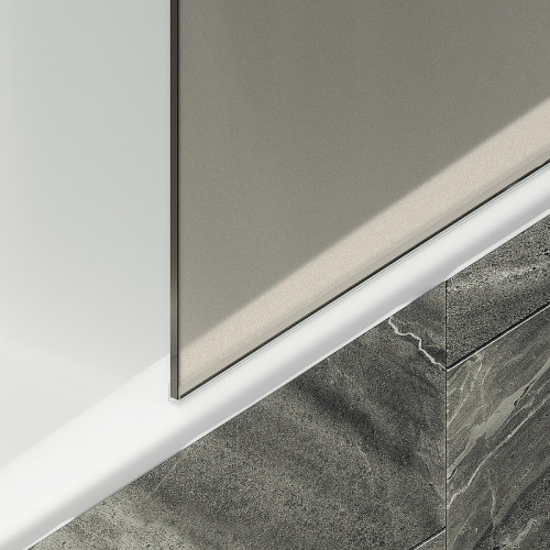 Шторка на ванну Maybah Glass MGV-77-1ш 900x1400 в широком профиле Белый стекло бронзовое матовое