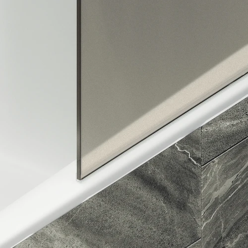 Шторка на ванну Maybah Glass MGV-77-1ш 900x1400 в широком профиле Белый стекло бронзовое матовое