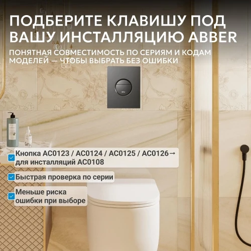 Кнопка смыва для инсталляции Abber AC0126NG цвет Никель