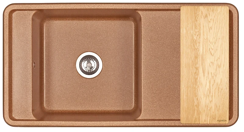 Кухонная мойка Aquaton Беллис 97 1A725132BS270 Терракот искусственный камень (литьевой мрамор) встраиваемый