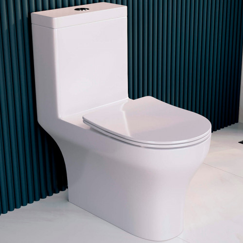 Унитаз моноблок RGW SW-05 67420105-01 с сиденьем Микролифт фаянс напольный