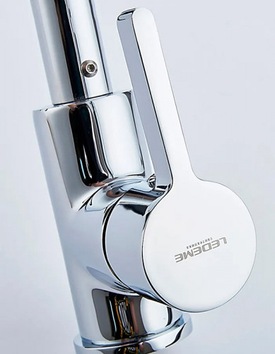Смеситель для кухни Ledeme Rainbow 4898-3L Хром Белый