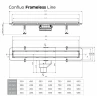 Душевой лоток Pestan Confluo Frameless Line 850 13701224 с двухсторонней решеткой Золото глянцевый / полая под плитку