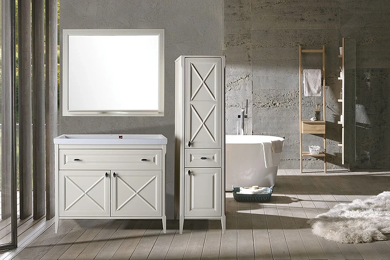 Зеркало ASB-Woodline Монте 100 10777 Бежевое массив дерева, стекло