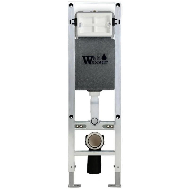 Комплект унитаза с инсталляцией WeltWasser AMBERG 350 ST + GELBACH 043 MT-GR + AMBERG RD-CR 10000012011 цвет Серый матовый с сиденьем Микролифт и клавишей смыва цвет Хром