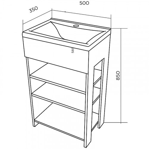Тумба с раковиной 1MarKa Revo 50H У98621 Дуб сонома МДФ / ЛДСП