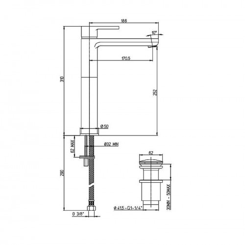 Смеситель для раковины Paini Arena 92CR211LLBLFTSSRKM Хром
