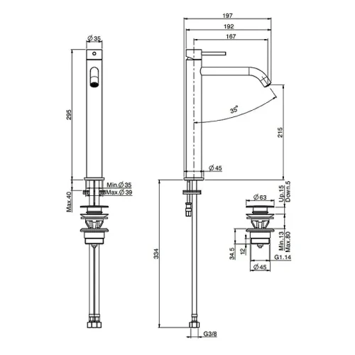 Смеситель для раковины Fima Carlo Frattini Spillo Up F3031/HXSOR.1 цвет Золотой