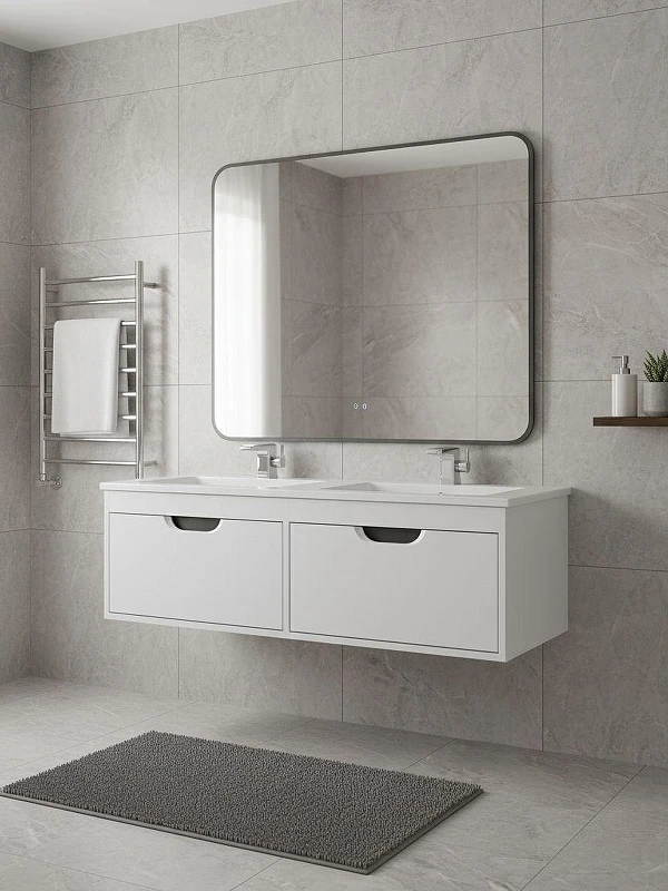 Тумба под раковину Uperwood Modul 120 TModul120WG подвесная цвет Белый матовый Графит матовый