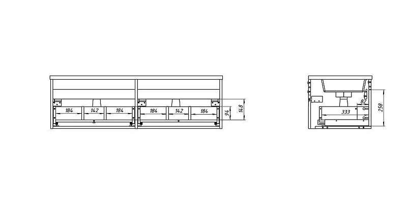 Тумба под раковину Uperwood Modul 120 TModul120WG подвесная цвет Белый матовый Графит матовый