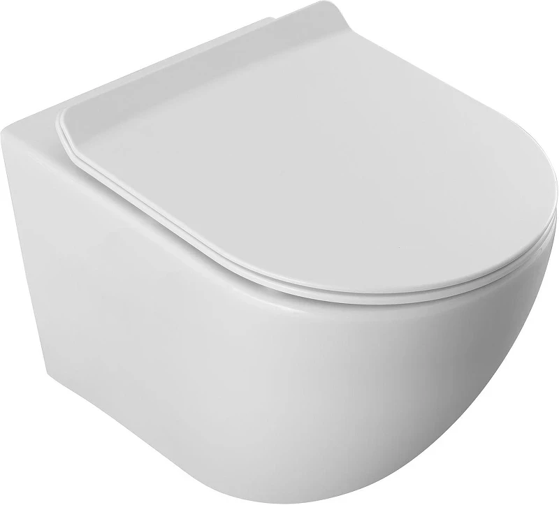 Унитаз с инсталляцией Aquanet Cetus 332171+306274+306276+296357 цвет Белый с сиденьем Микролифт, с клавишей смыва цвет Хром и гигиеническим душем