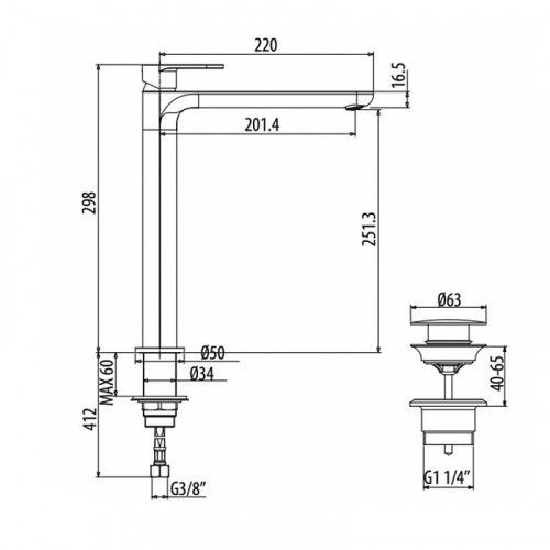 Смеситель для раковины Gattoni H2Omix7000 7007070NO Черный матовый латунь