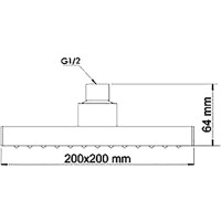 Верхний душ WasserKRAFT A028 Хром пластик на потолок