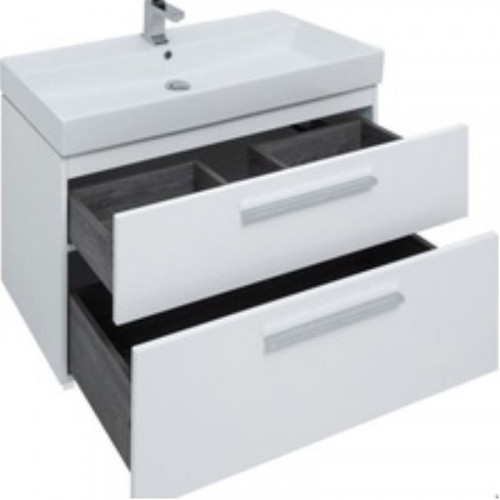 Тумба под раковину Aquanet Nova 85 249920 подвесная Белый глянец МДФ / ЛДСП