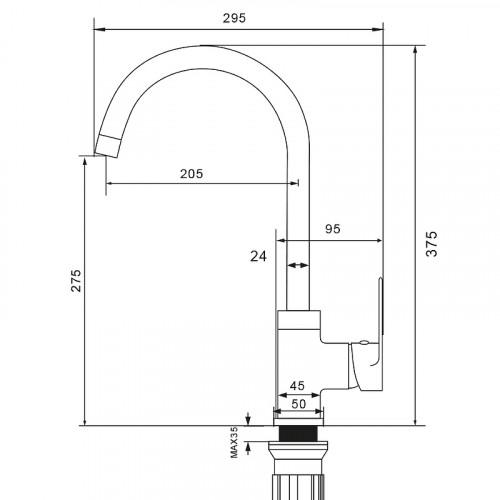 Смеситель для кухни WesnaArt Ray RAY11-110 Хром