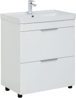 Тумба с раковиной Aquanet Ирис new 70 312426 цвет Белый глянец