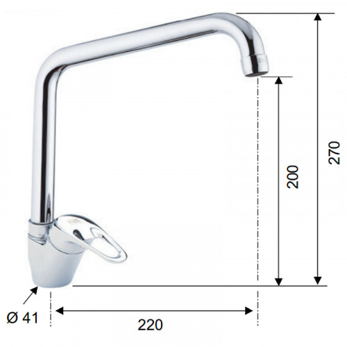 Смеситель для кухни Remer Remix R42U Хром латунь