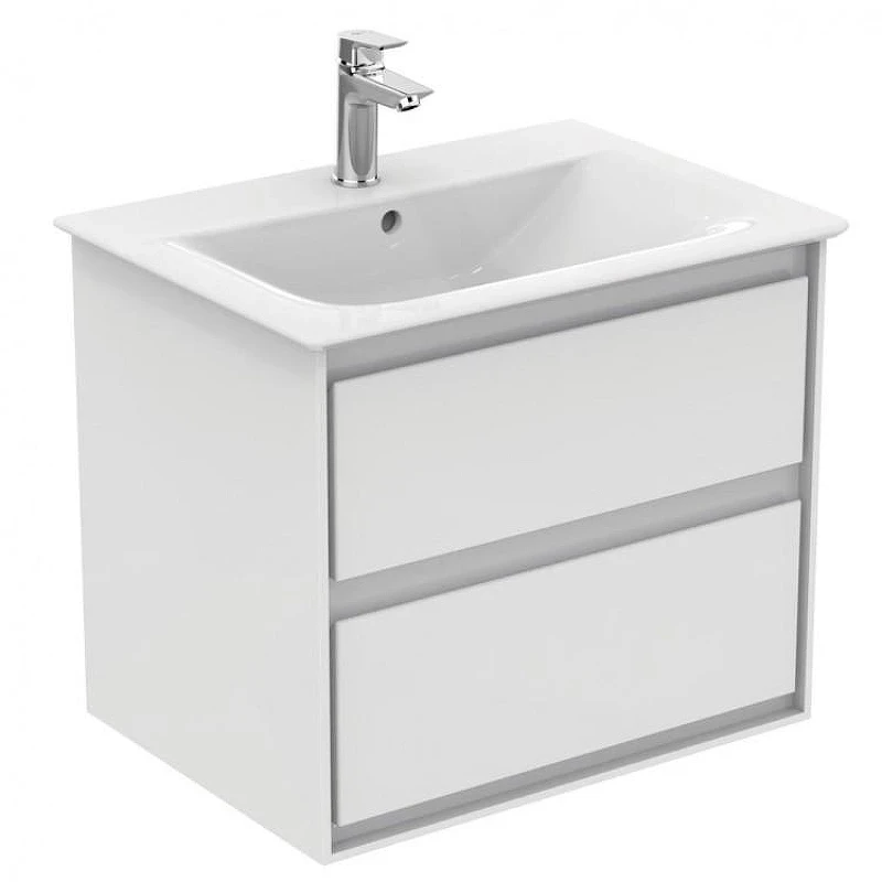 Тумба под раковину Ideal Standard Connect Air 60 E0818B2 подвесная цвет Glossy White + Matt White (Белый глянцевый + Белый матовый)
