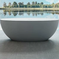 Ванна из искусственного камня Vincea 170x75 VBT-6S01MG Серая Белая матовая без гидромассажа