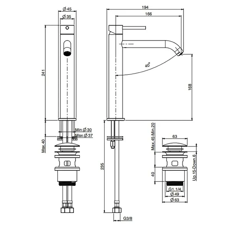 Смеситель для раковины Fima Carlo Frattini Spillo Steel F3071LINOX цвет Шампань