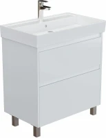 Тумба с раковиной Aquanet Nova Lite 2.0 60 348190 цвет Белый глянец