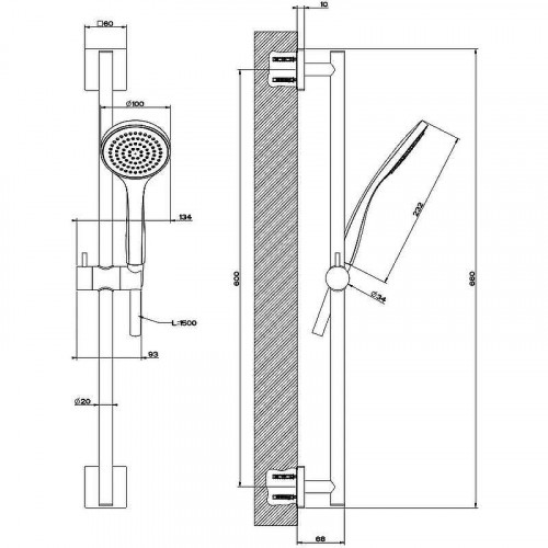 Душевой гарнитур Gessi Emporio Shower 47314#149 Никель брашированный