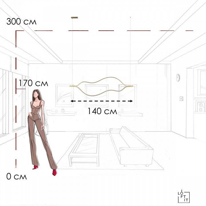 Подвесной светильник Loft it Tape Light 10403/1400 AB