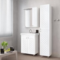 Зеркало со шкафом Style Line Канна 50 С Люкс с подсветкой Белый глянец МДФ / ЛДСП, стекло