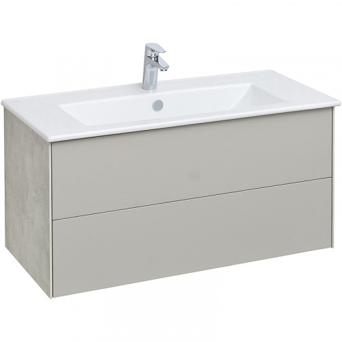 Тумба под раковину Aquaton Сохо 100 1A258201AJ9A0 подвесная Слэйт Галька серая МДФ / ЛДСП