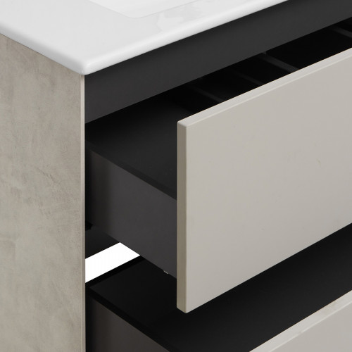 Тумба под раковину Aquaton Сохо 100 1A258201AJ9A0 подвесная Слэйт Галька серая МДФ / ЛДСП