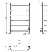 Электрический полотенцесушитель Aringa Киото 80x50 AR03005BL Черный